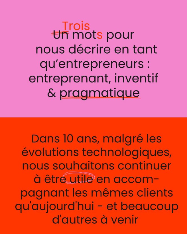 Trois mots : entreprenant, inventif et pragmatique